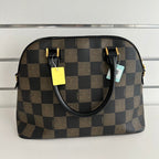 Fendi Alma 4193 Checkered Brown Satchel Bag