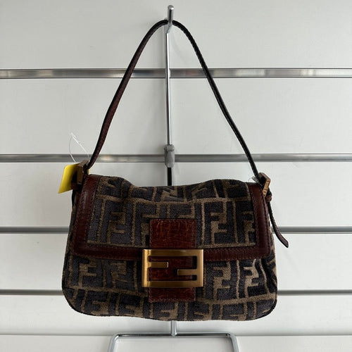 Fendi Zucca Pattern Brown Canvas Shoulder Bag 3764