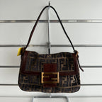 Fendi Zucca Pattern Brown Canvas Shoulder Bag 3764