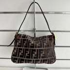 Fendi Zucca Pattern Brown Canvas Shoulder Bag 3764