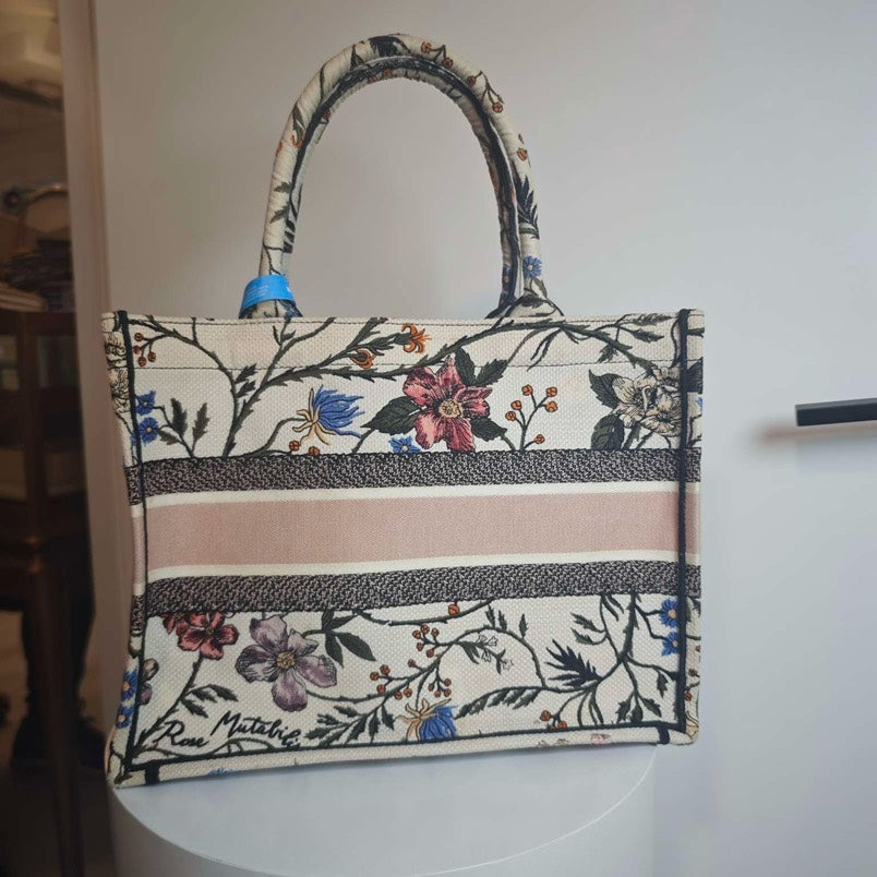 Christian Dior Book Tote MM Floral Canvas Tote Bag - Multicolor