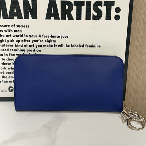 Dior Long Wallet Blue Leather Style #13162