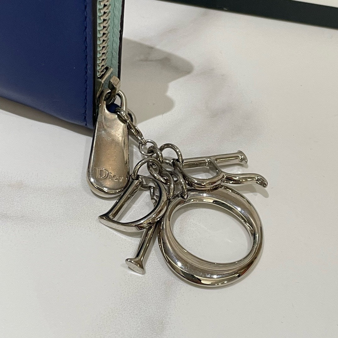 Dior Long Wallet Blue Leather Style #13162