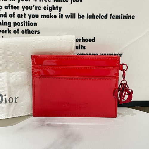 Dior Patent Leather Card Holder in Red -  2016 #13241
