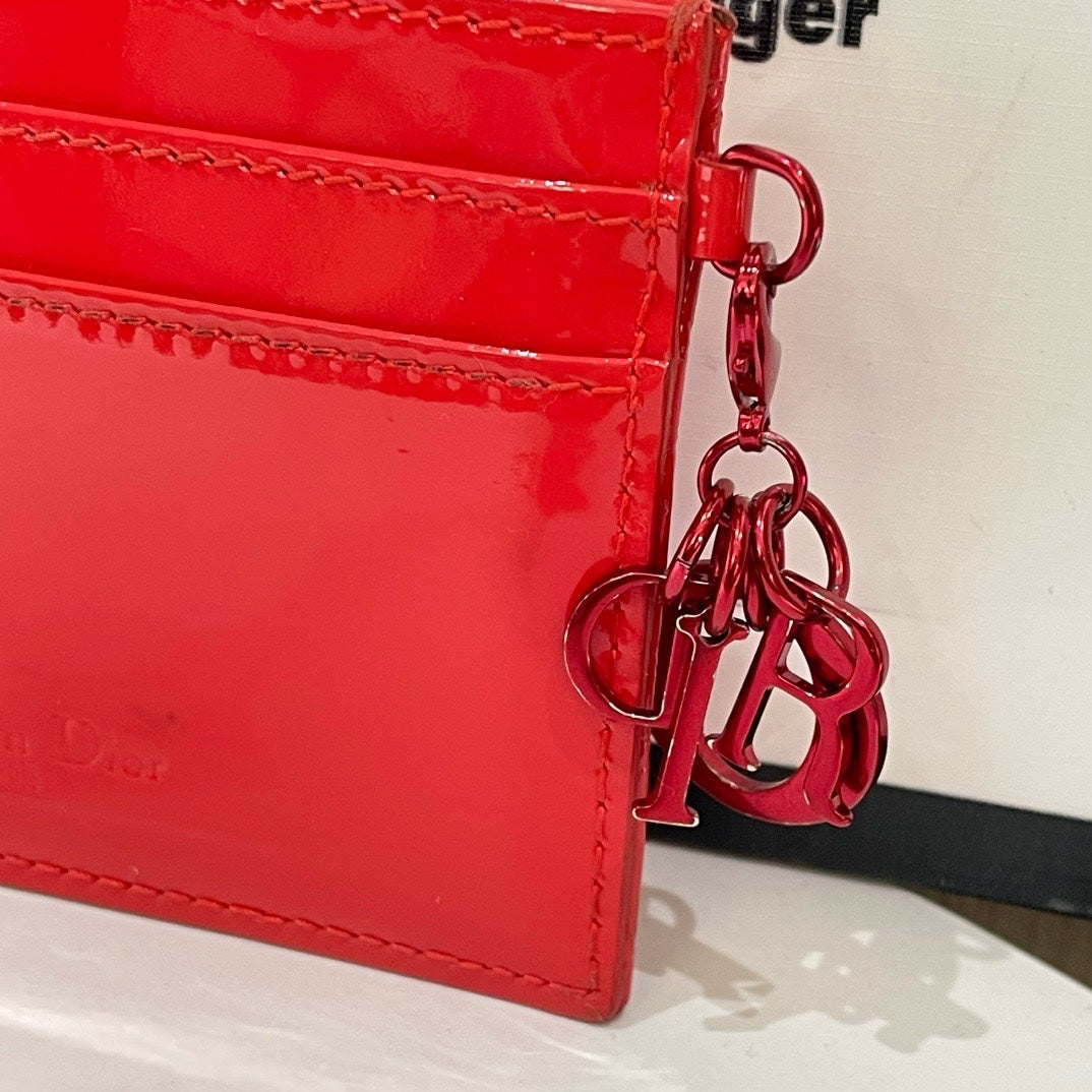 Dior Patent Leather Card Holder in Red -  2016 #13241