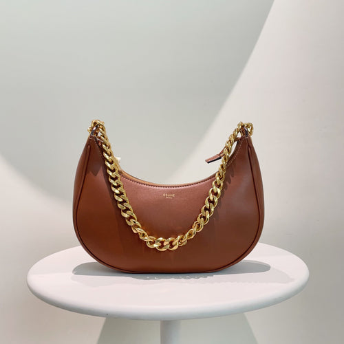 Celine Brown Leather Hobo Bag