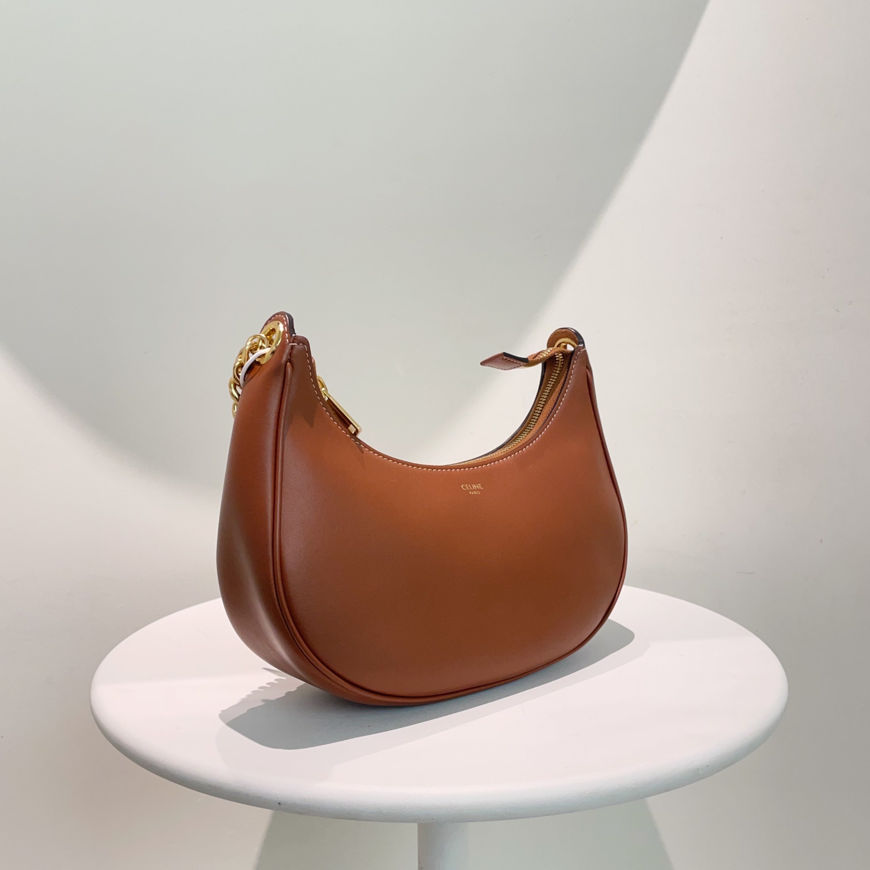 Celine Brown Leather Hobo Bag