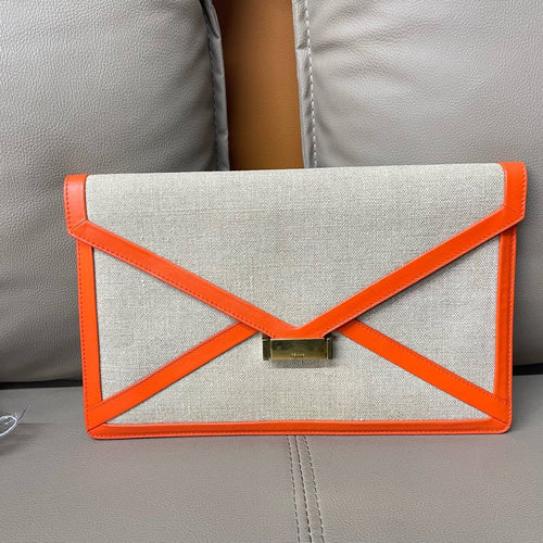 New  Celine Clutch in Orange Canvas