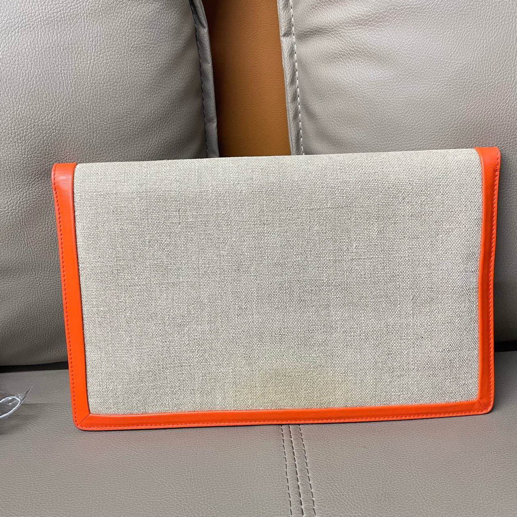 New  Celine Clutch in Orange Canvas