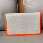 New  Celine Clutch in Orange Canvas