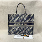 Christian Dior Blue Oblique Canvas Tote Bag