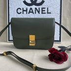 Celine Box Bag Olive Green Shoulder Bag