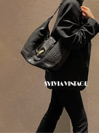 Fendi Black Leather Shoulder Tote Bag