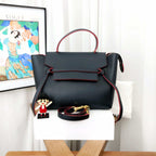 Celine Belt Micro Tote Bag Dark Blue Leather Tote