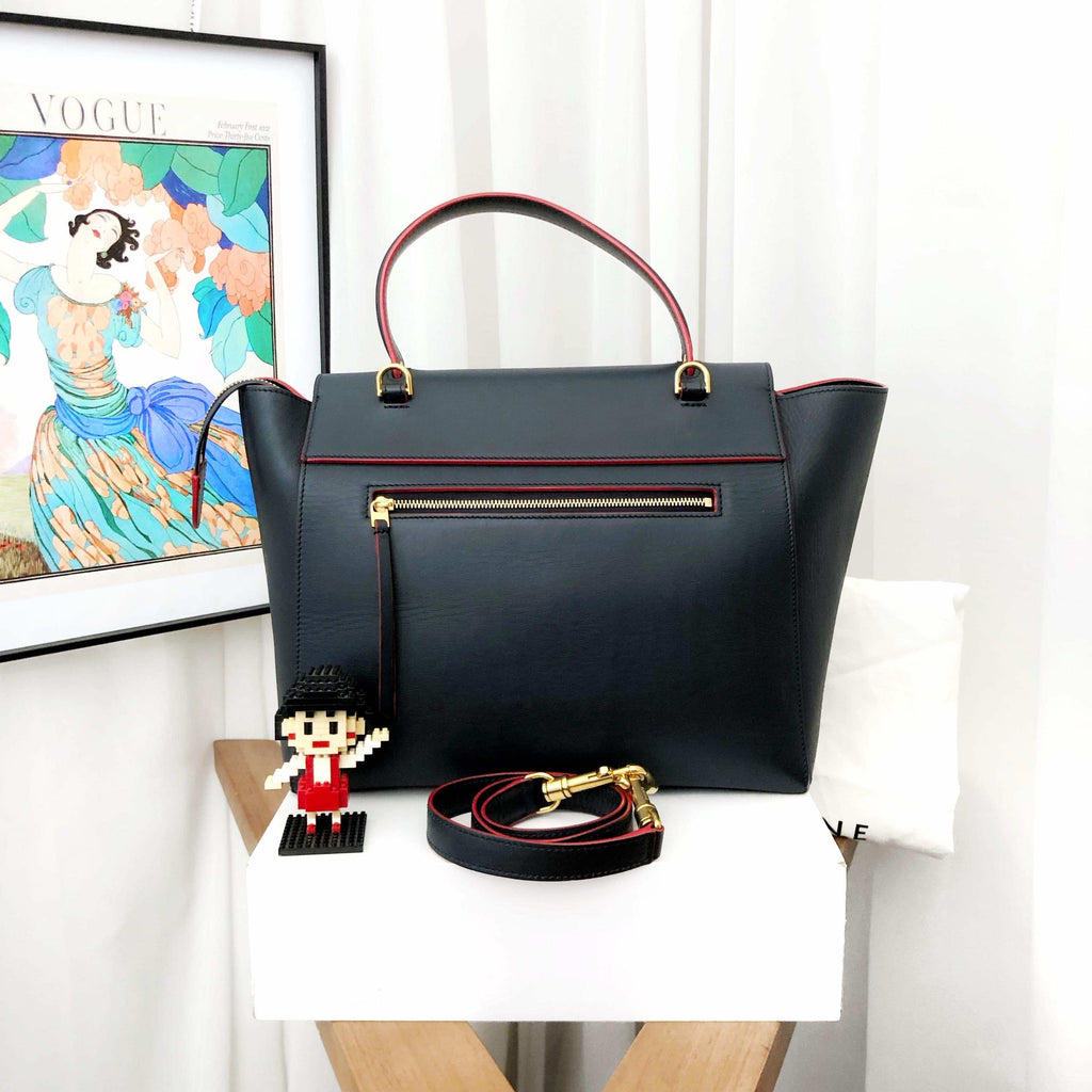 Celine Belt Micro Tote Bag Dark Blue Leather Tote