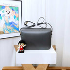 Celine Triomphe Medium Shoulder Bag in Gray Leather