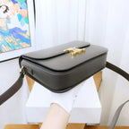 Celine Triomphe Medium Shoulder Bag in Gray Leather