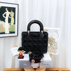 Dior Lady Bag in Black Leather - Classic Top Handle Style