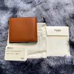 Fendi Roma Script IV Light Brown Leather Wallet
