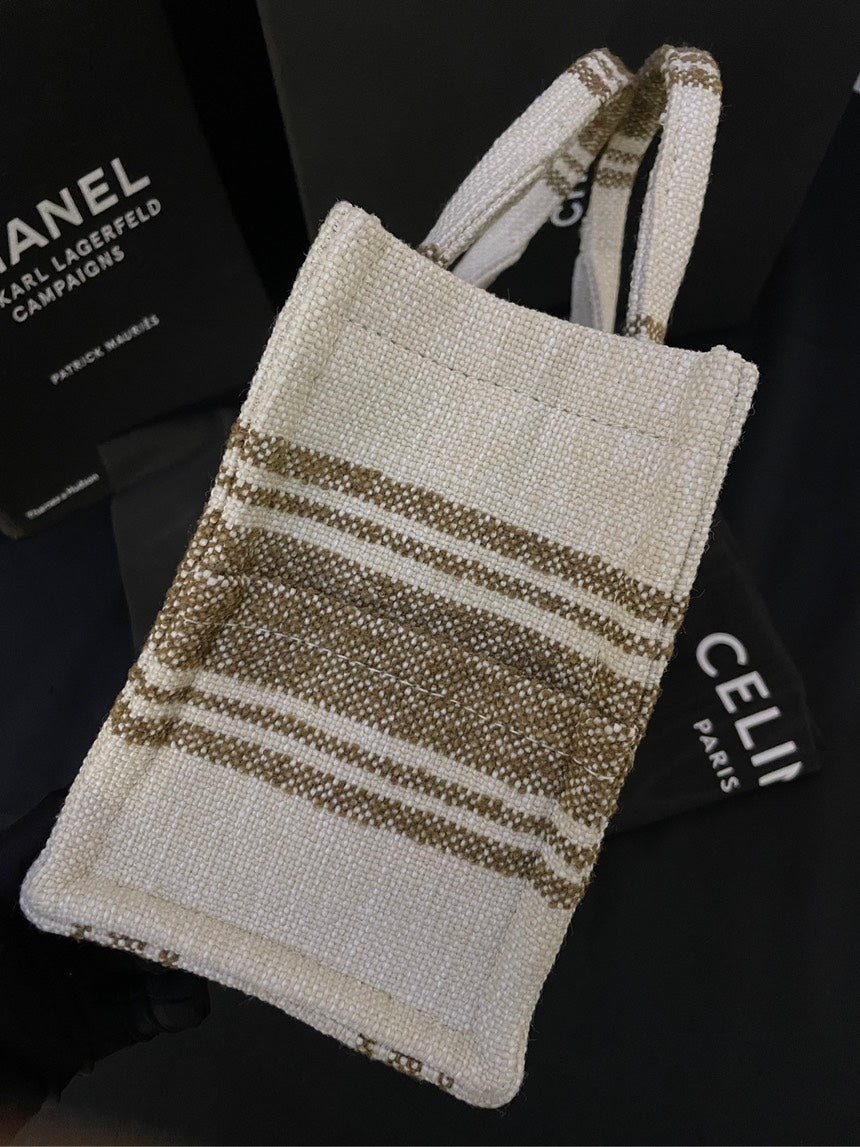 Celine Canvas Tote Bag Brand New with Long Strap - Beige