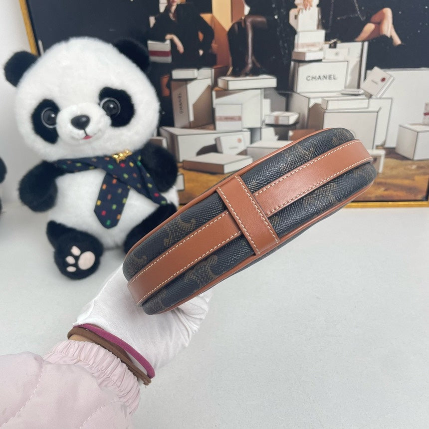 Celine Ava Brown Canvas Shoulder Bag 12119232