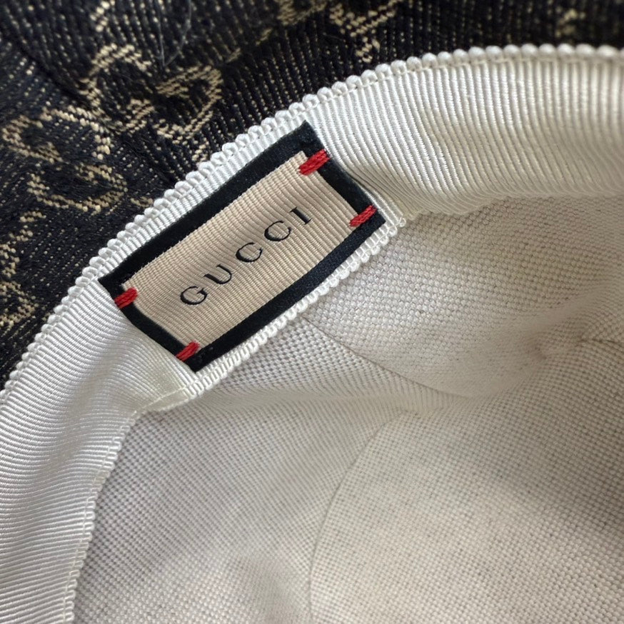 Gucci GG Denim Hat Black 57cm FM9065