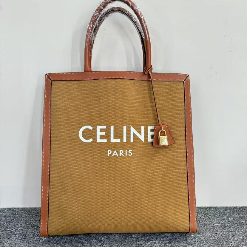 Celine Paris Canvas Tan Tote Bag