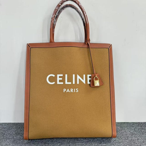 Celine Paris Canvas Tan Tote Bag