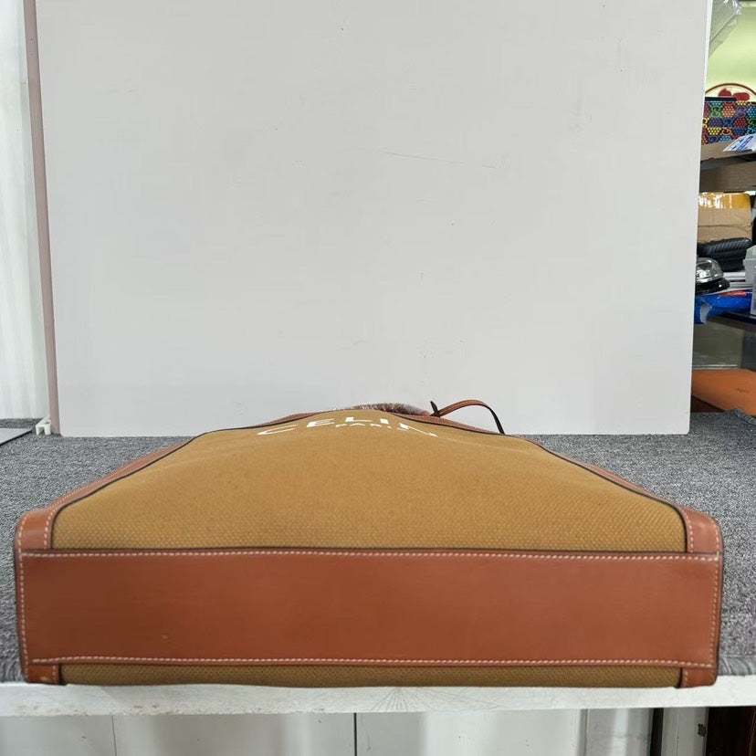 Celine Paris Canvas Tan Tote Bag