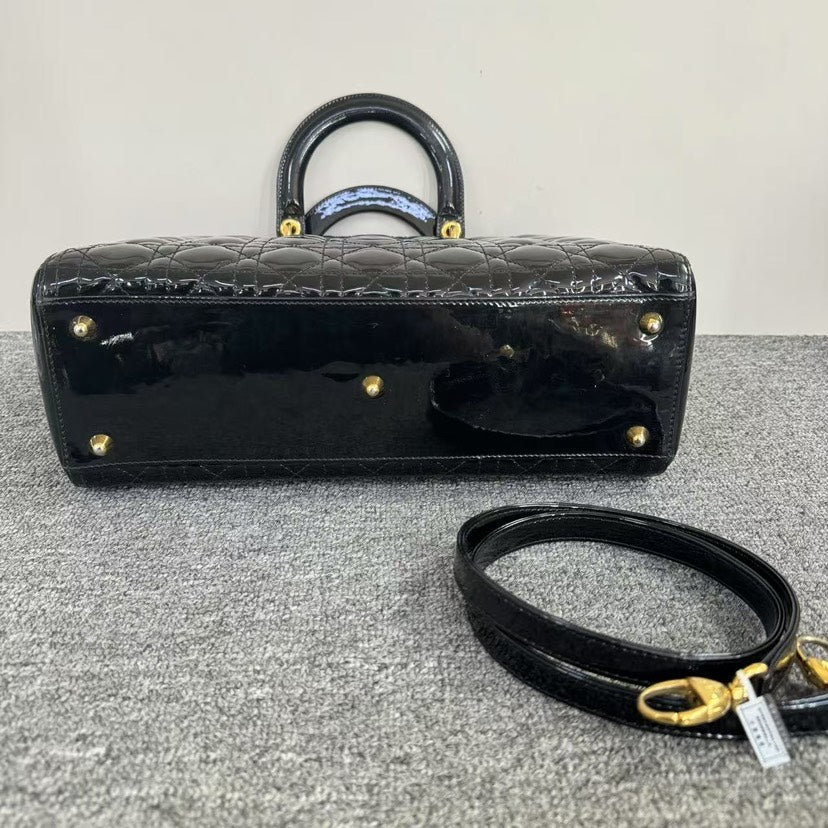 Dior Lady Bag SJZ2-15 Black Top Handle Bag -