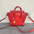 Celine Luggage Nano Bag SJZ2-18 Red Leather Satchel