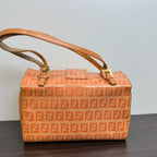 Fendi Zucchino Handbag B0011 Orange Shoulder Bag