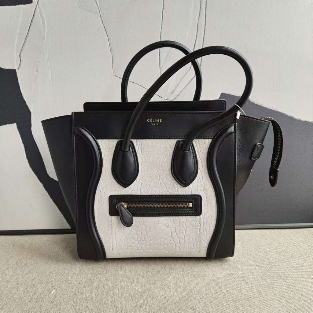 Celine Luggage Micro Tote Bag Black Leather