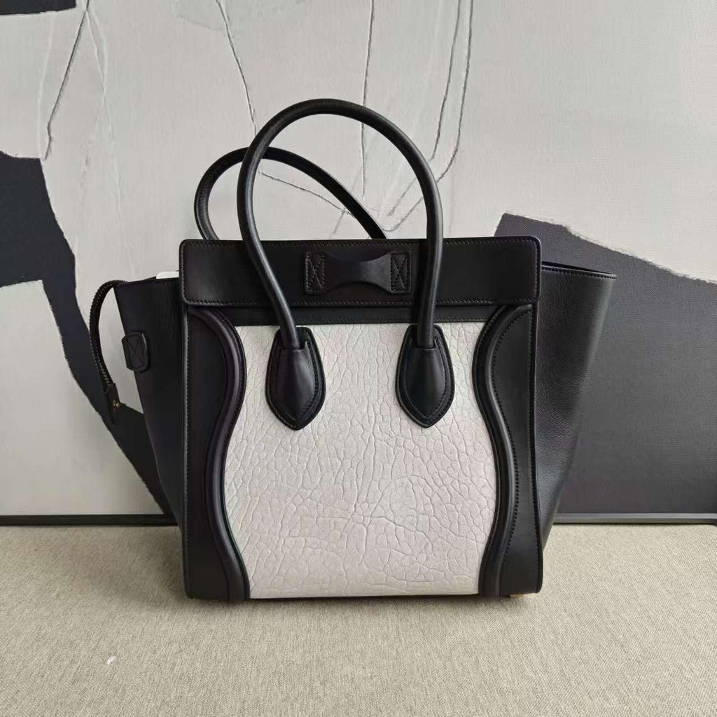 Celine Luggage Micro Tote Bag Black Leather
