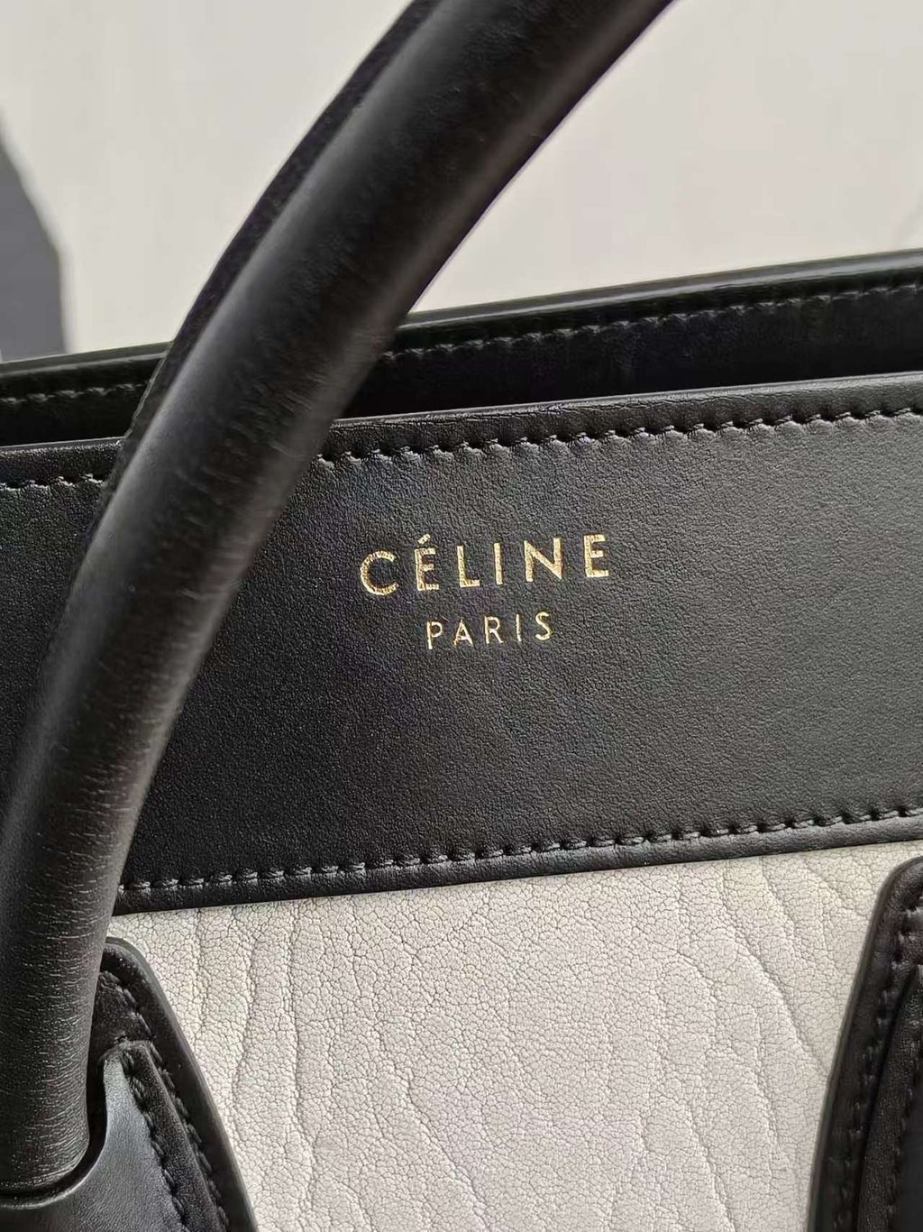 Celine Luggage Micro Tote Bag Black Leather