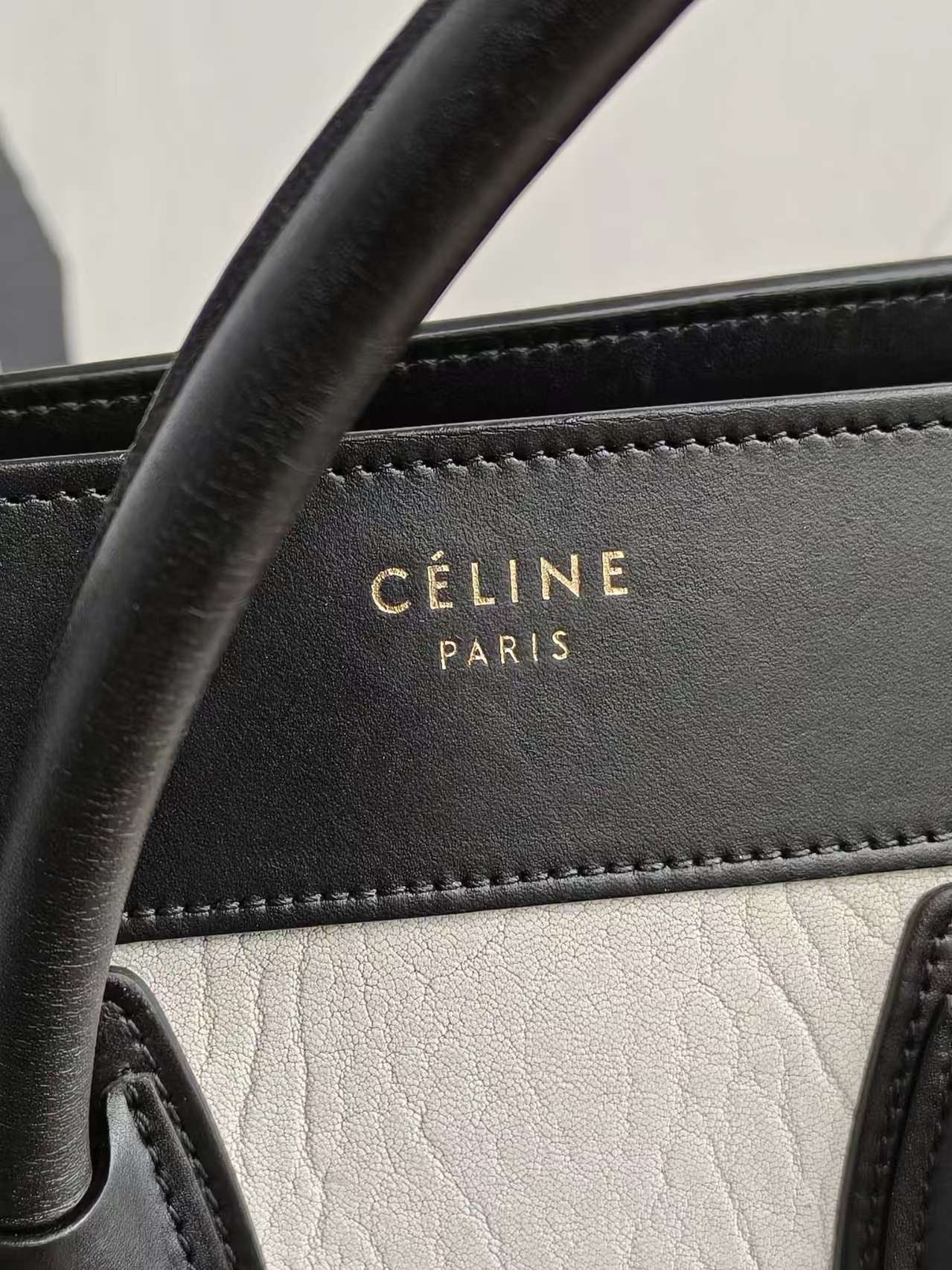 Celine Luggage Micro Tote Bag Black Leather