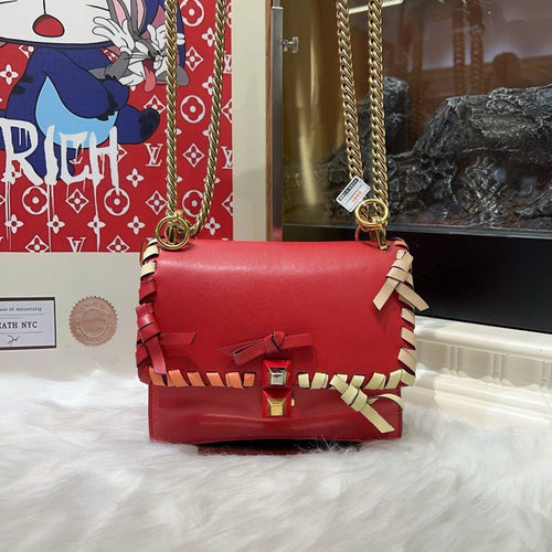 Fendi Kan I Red Leather Shoulder Bag -  Condition