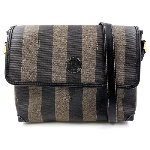Fendi PVC Leather Crossbody LB106887 Black Crossbody Bag
