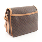 CELINE Macadam Shoulder Bag, Dark Brown/Light Brown PVC Leather