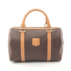 CELINE Macadam Handbag Mini Boston Bag Dark Brown PVC Leather