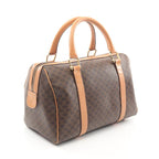 CELINE Macadam Handbag Mini Boston Bag Dark Brown PVC Leather