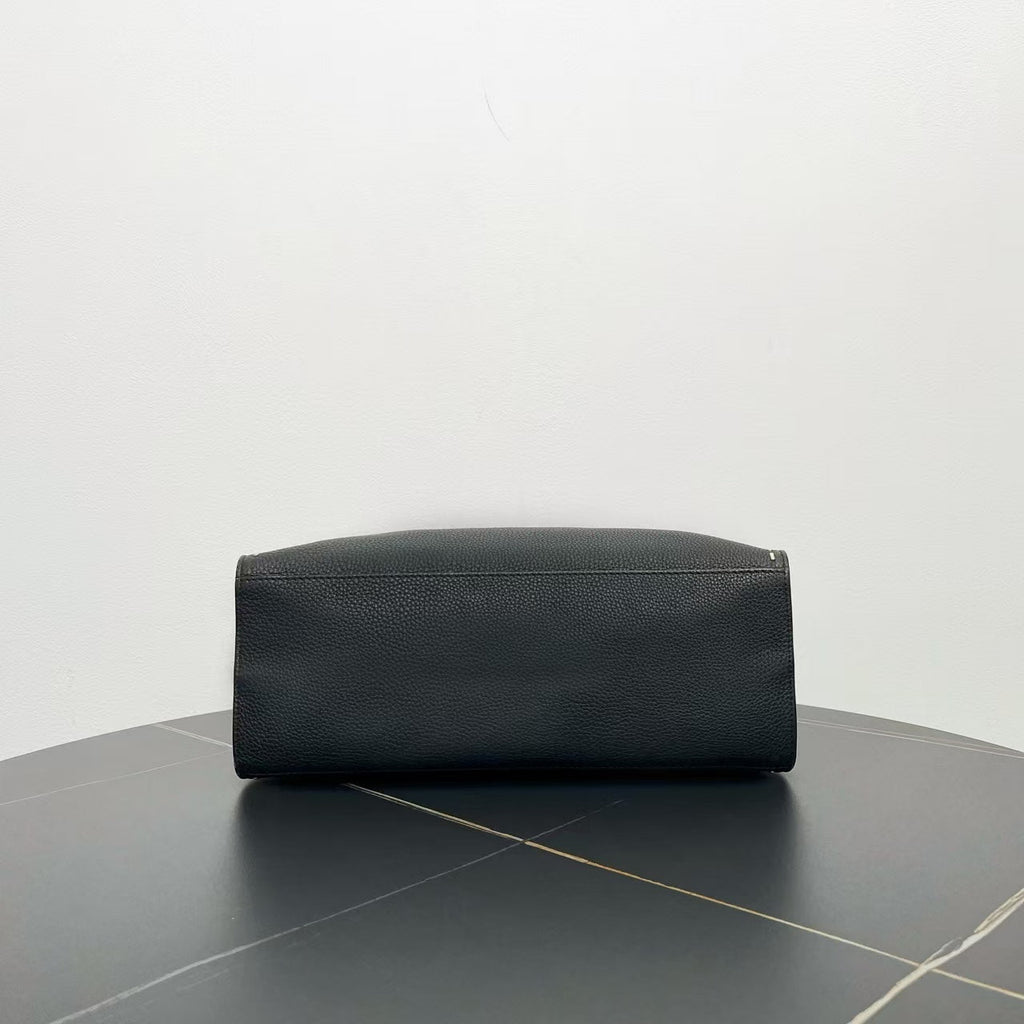 Fendi Black Leather Two-Way Bag -  Designer Handbag