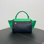Celine  Two-Way Bag in Green and Black Suede and Leather - Shoulder Bag