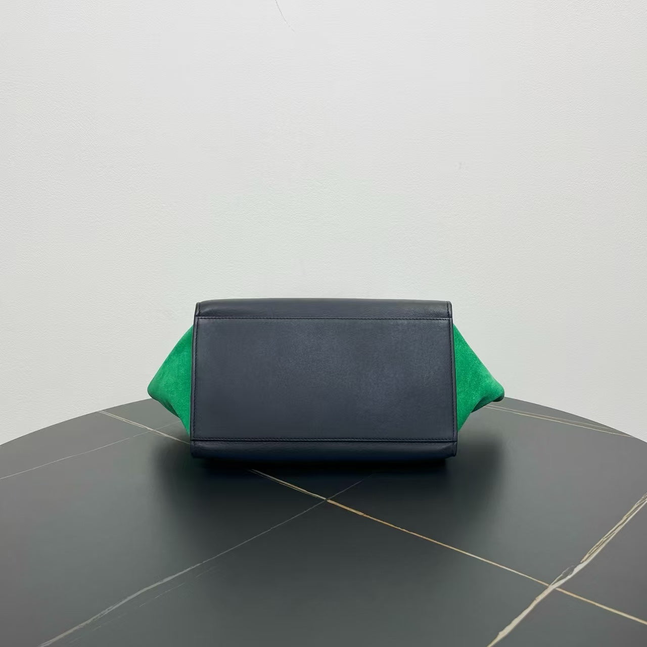 Celine  Two-Way Bag in Green and Black Suede and Leather - Shoulder Bag