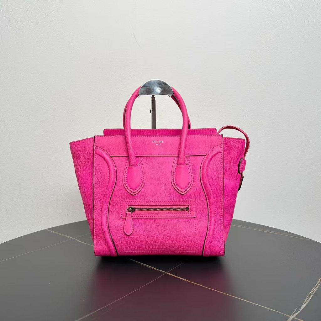Celine Luggage Tote Bag in Pink Leather -