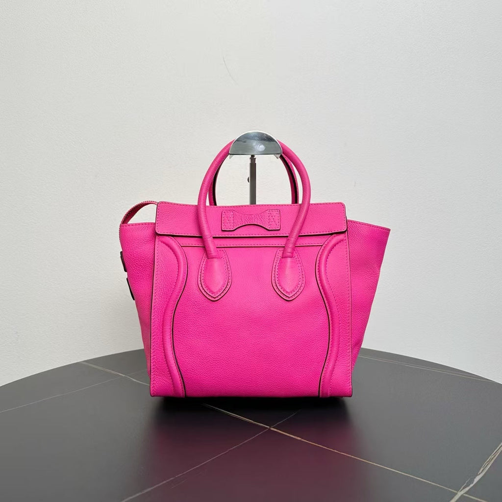 Celine Luggage Tote Bag in Pink Leather -