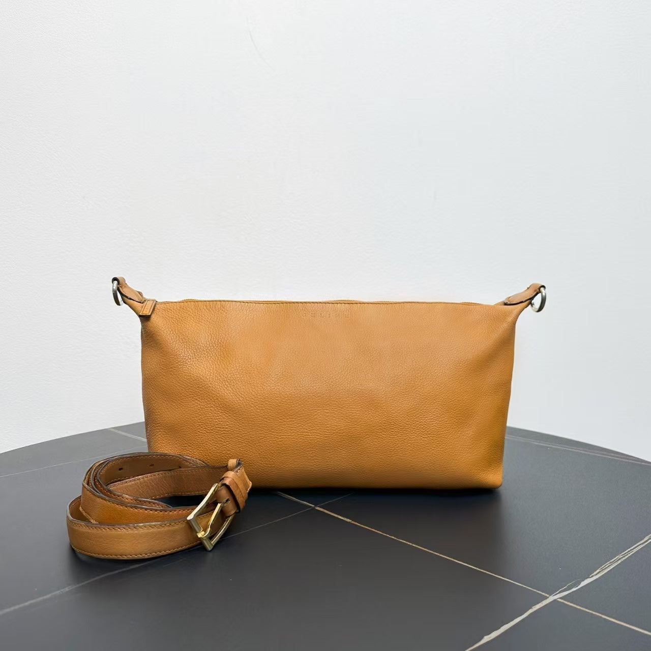 Celine  Tan Leather Shoulder Bag