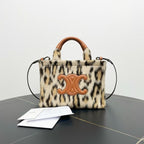Celine Triomphe Two-Way Bag Beige Faux Fur Shoulder Bag