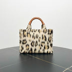 Celine Triomphe Two-Way Bag Beige Faux Fur Shoulder Bag