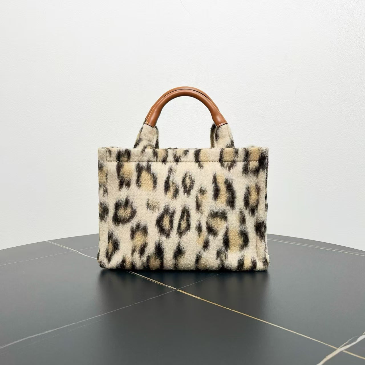 Celine Triomphe Two-Way Bag Beige Faux Fur Shoulder Bag